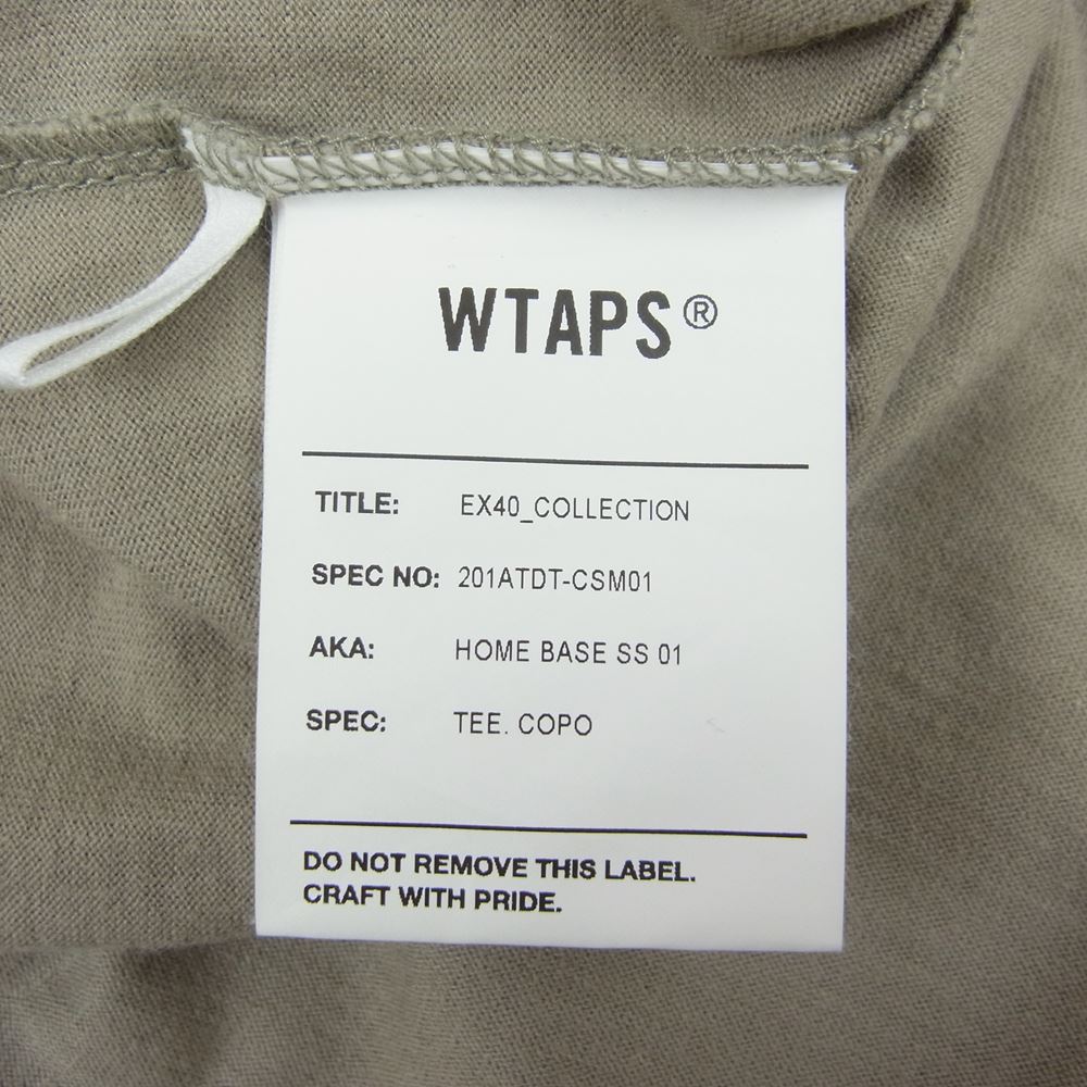 WTAPS ダブルタップス 20SS 201ATDT-CSM01 HOMME BASE SS TEE COPO ホームベース 半袖 Tシャツ ベージュ系 03【中古】