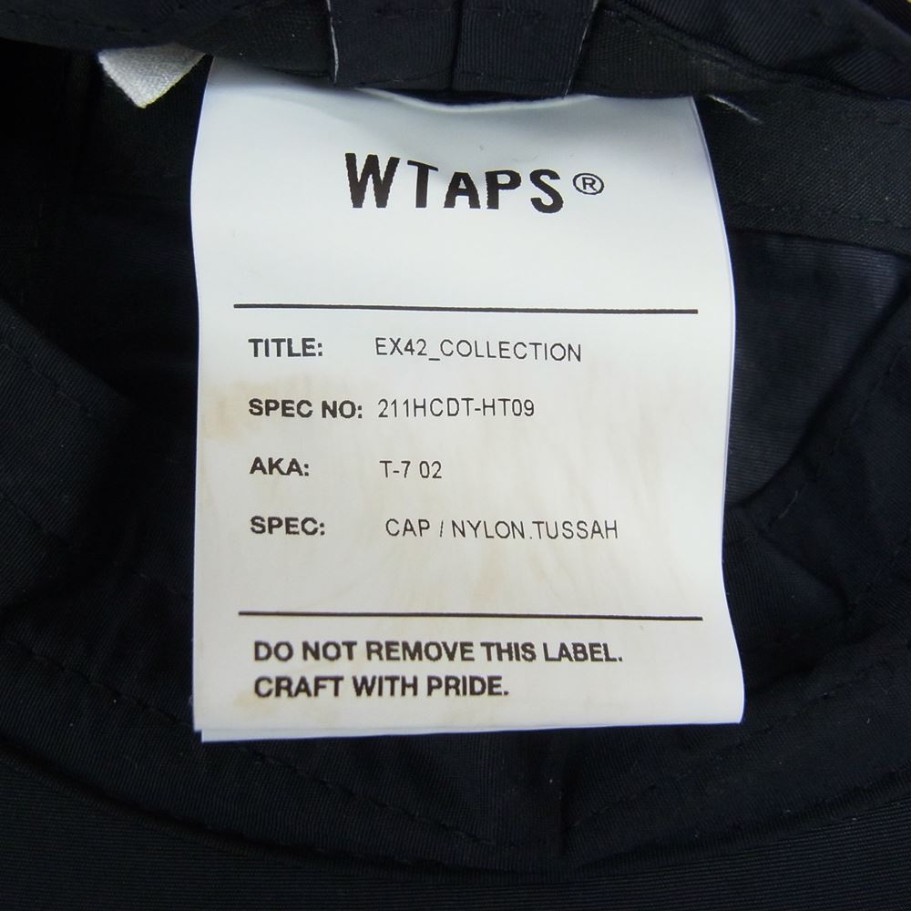WTAPS ダブルタップス 21SS 211HCDT-HT09 CAP NYLON TUSSAH ナイロン タッサー ロゴ プリント キャップ ブラック ブラック系 03【中古】
