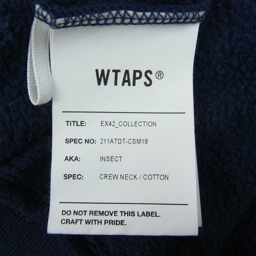 WTAPS ダブルタップス 211ATDT-CSM18 INSECT CREW NECK スウェット ネイビー系 04【中古】