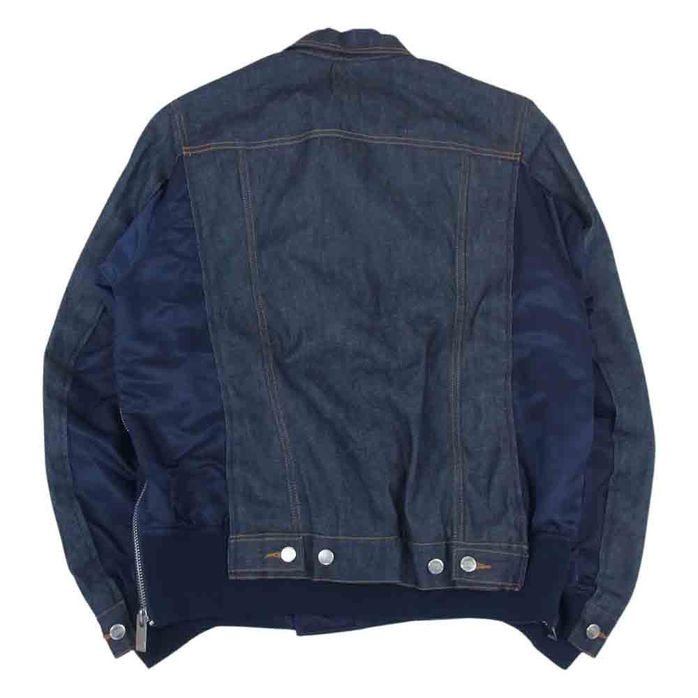 Sacai サカイ 21SS 24213-1-31911 A.P.C BLOUSON EIMI MA-1 アーペーセー ミリタリー ドッキング レイヤード デニム ブルゾン ジャケット インディゴブルー系 S【中古】