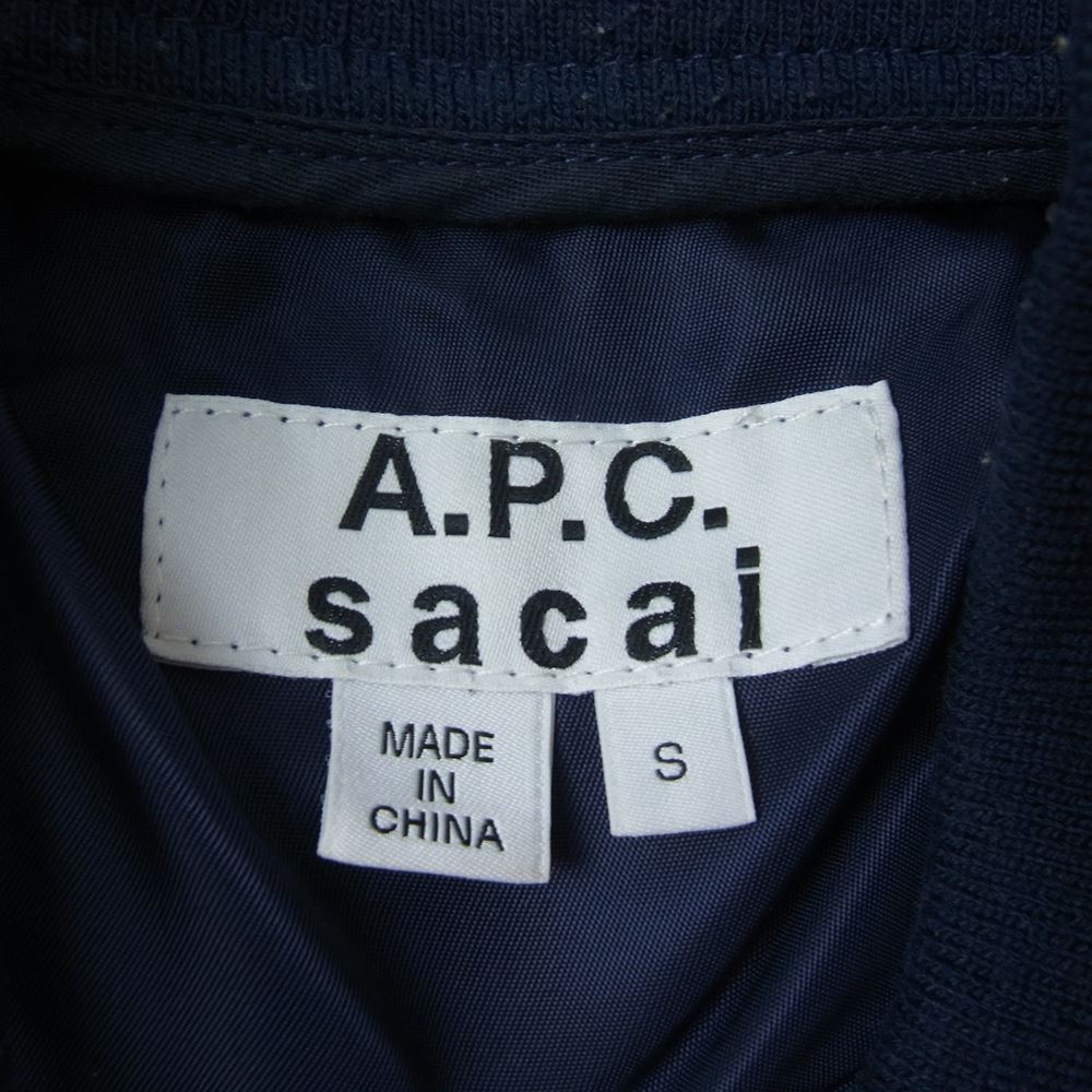 Sacai サカイ 21SS 24213-1-31911 A.P.C BLOUSON EIMI MA-1 アーペーセー ミリタリー ドッキング レイヤード デニム ブルゾン ジャケット インディゴブルー系 S【中古】