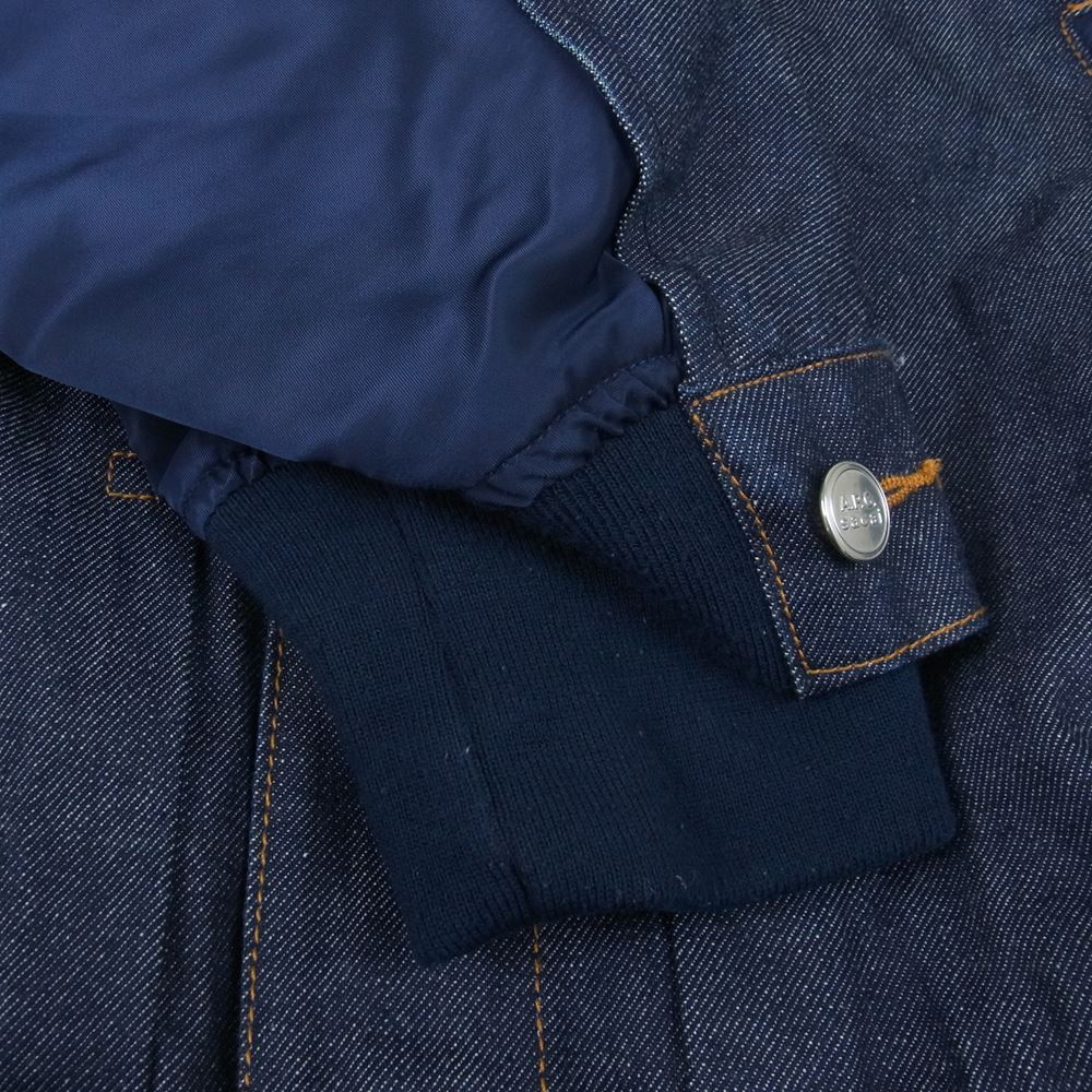 Sacai サカイ 21SS 24213-1-31911 A.P.C BLOUSON EIMI MA-1 アーペーセー ミリタリー ドッキング レイヤード デニム ブルゾン ジャケット インディゴブルー系 S【中古】