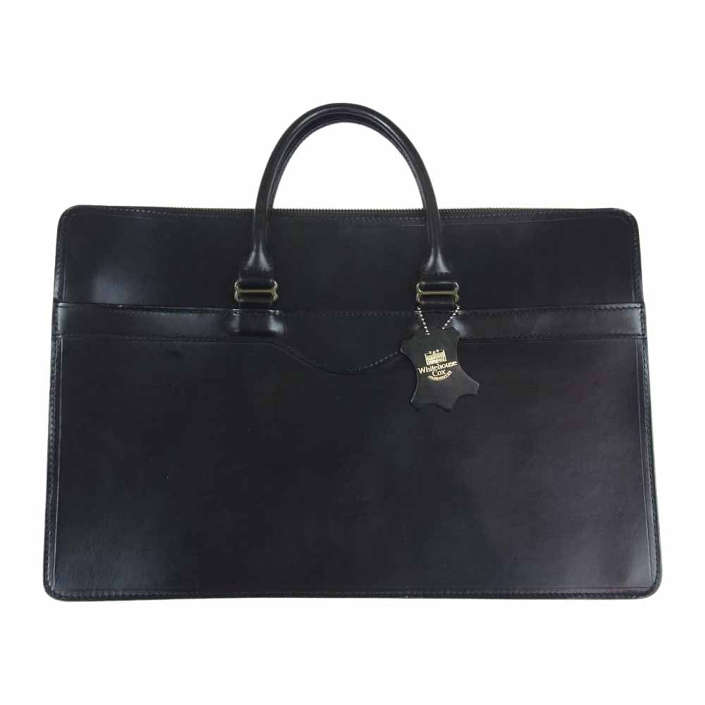 WHITE HOUSE COX ホワイトハウスコックス L9892 ブライドルレザー ブリーフケース ビジネスバッグ ブラック系【中古】