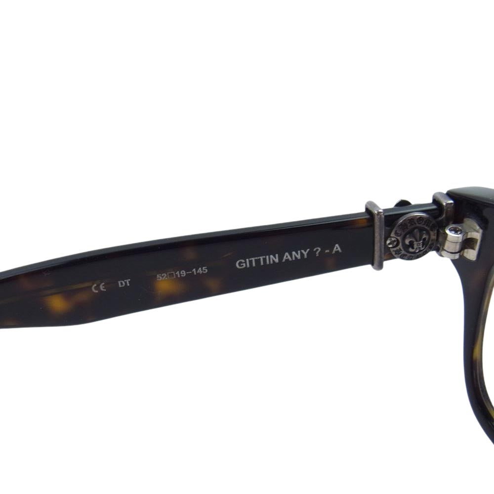 CHROME HEARTS クロムハーツ（原本無） アイウェアケース&クロス付き GITTIN ANY?-A BSフレア 眼鏡 メガネ サングラス ダークブラウン系 クリア系【中古】