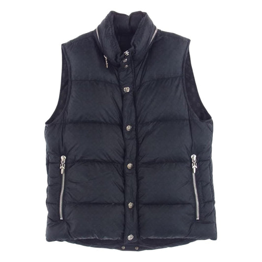 CHROME HEARTS クロムハーツ（原本有） STIFF VEST CHプラス プリント クロスボール ボタン ダウン ベスト ネイビー系 S【中古】