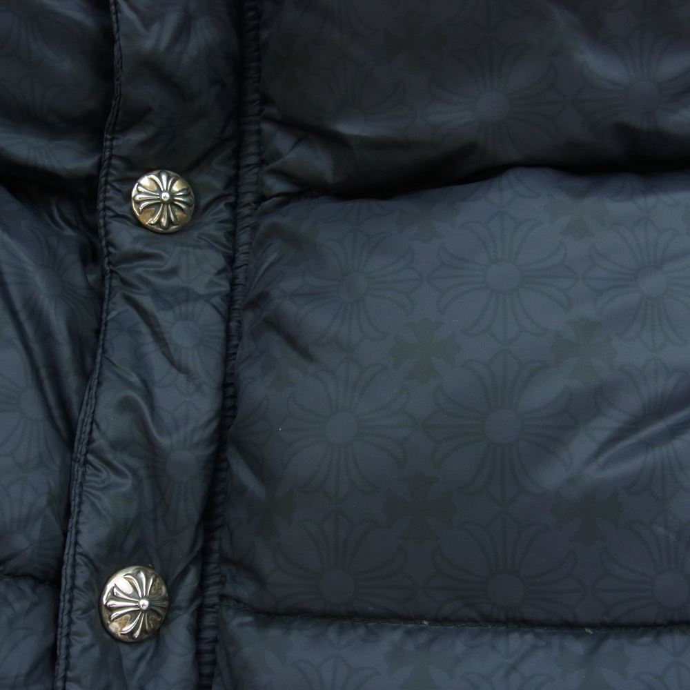 CHROME HEARTS クロムハーツ（原本有） STIFF VEST CHプラス プリント クロスボール ボタン ダウン ベスト ネイビー系 S【中古】