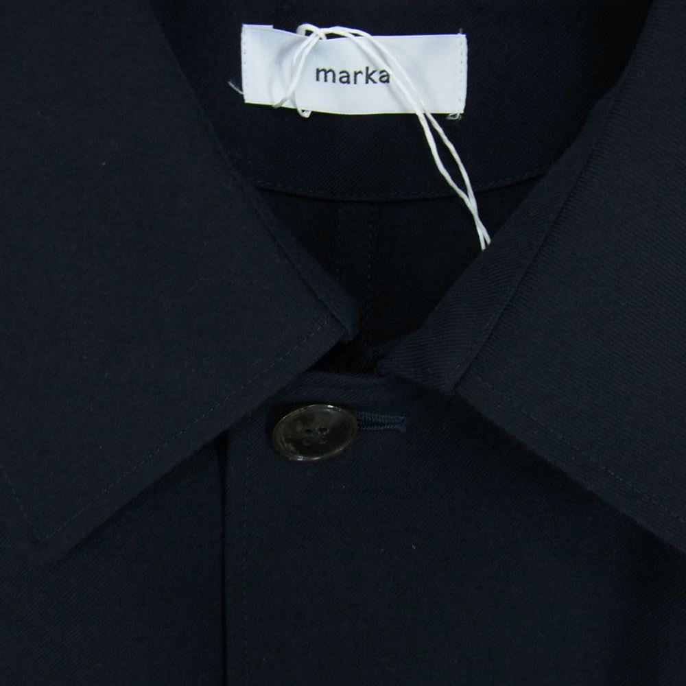 markaware マーカウェア M22C08CO01C SHIRT COAT 2/48 wool vintage gabardine ウール ヴィンテージギャバジン シャツ コート ネイビー系 3【極上美品】【中古】