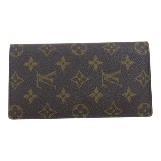 LOUIS VUITTON ルイ・ヴィトン M61823 モノグラム 二つ折り札入れ ポルトバルール カルトクレディ ブラウン系【中古】