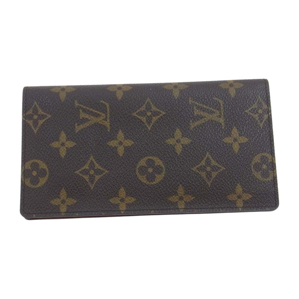 LOUIS VUITTON ルイ・ヴィトン M61823 モノグラム 二つ折り札入れ ポルトバルール カルトクレディ ブラウン系【中古】