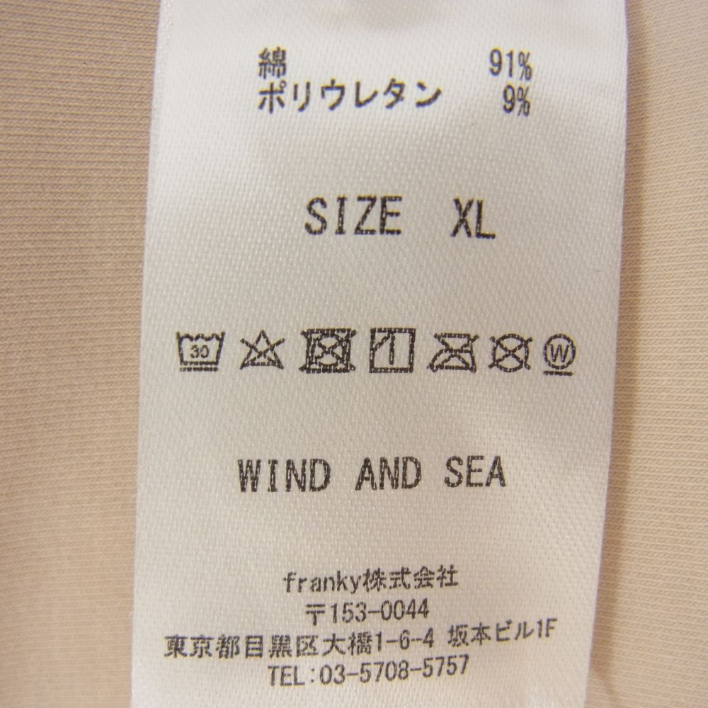 WIND AND SEA ウィンダンシー WDS-GFB-12 GET FIT BACK フィットネスウェア 半袖 Tシャツ ベージュ系 XL【美品】【中古】