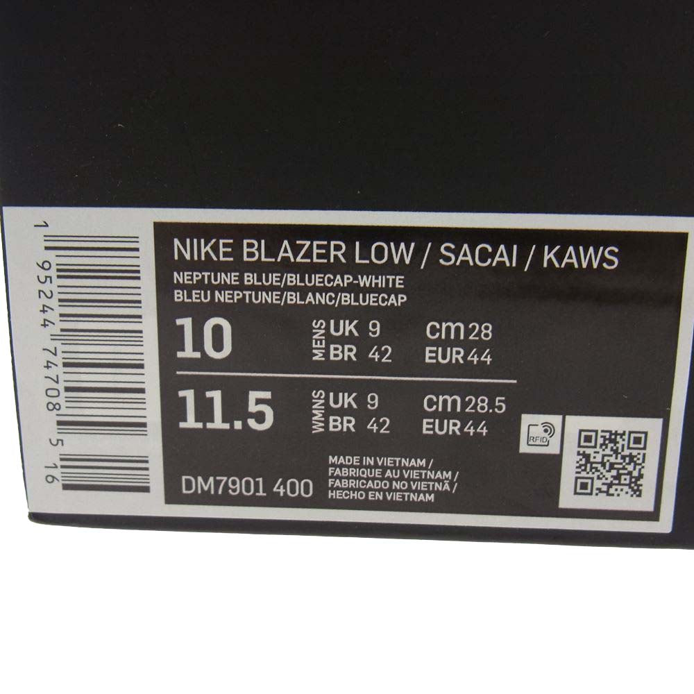 NIKE ナイキ DM7901-400 KAWS  sacai Blazer Low Neptune Blue カウズ サカイ ブレーザー ロー ネプチューンブルー スニーカー マルチカラー系 28.0cm【新古品】【未使用】【中古】