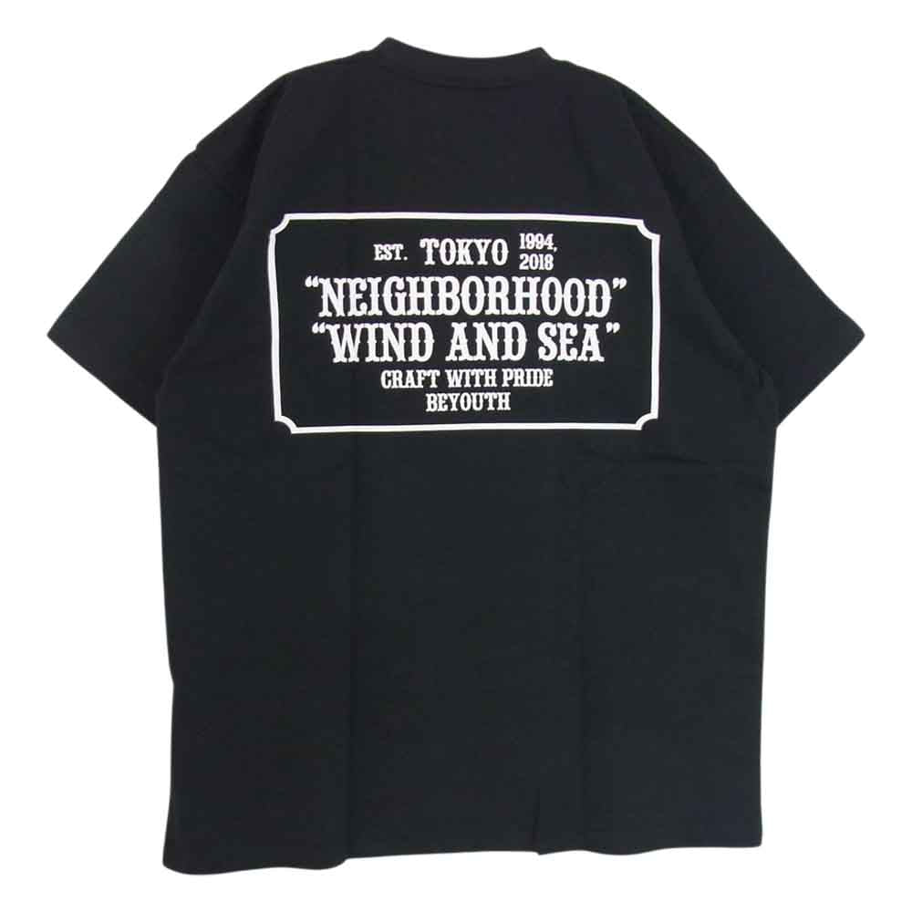 NEIGHBORHOOD ネイバーフッド 22AW 221FRWSN-STM02S x WIND AND SEA ウィンダンシー NHWDS-2/C-TEE.SS Tシャツ ブラック系 XL【新古品】【未使用】【中古】