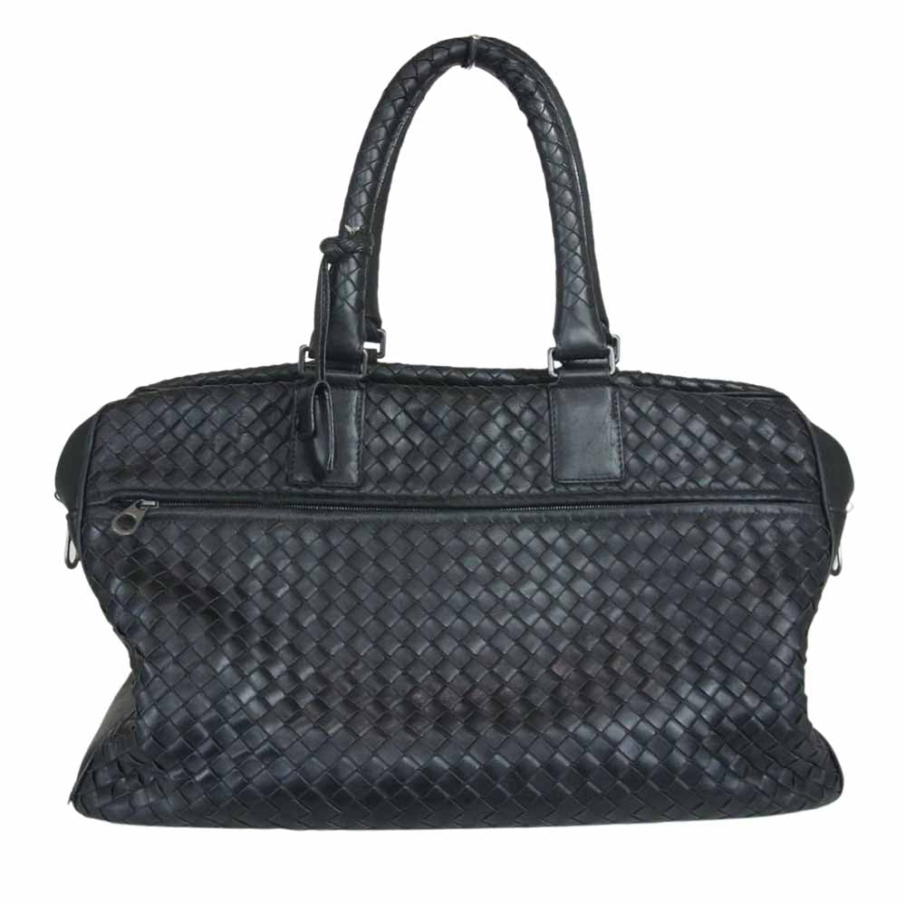 BOTTEGAVENETA ボッテガヴェネタ 163292 イントレチャート ブリーフ ケース トート バック ブラック系【中古】