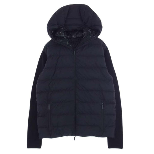 MONCLER モンクレール CARDIGAN TRICOT カーディガン ジップアップ ダウン ジャケット ブラック系 L【中古】