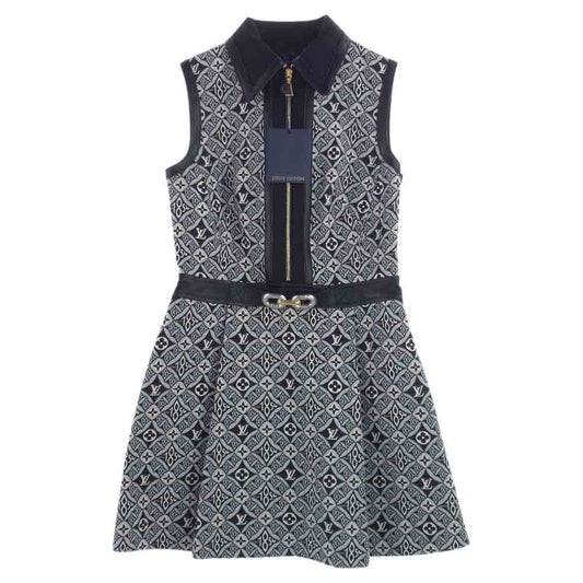 LOUIS VUITTON ルイ・ヴィトン 21SS FKDR35ZFK Since1854 フレアミニ ノースリーブ ワンピース モノグラム ミニドレス 38【中古】