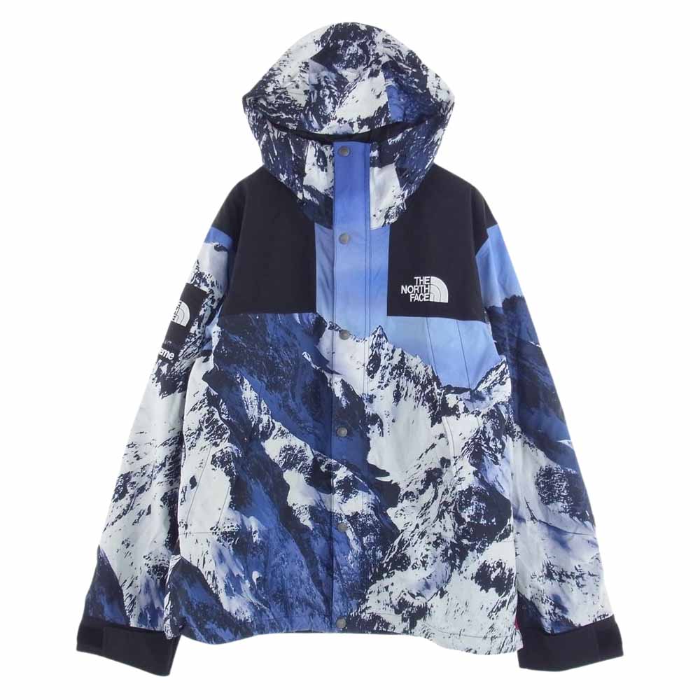 Supreme シュプリーム 17AW THE NORTHFACE Mountain Parka ザノースフェイス マウンテン パーカー ジャケット 雪山 ブラック系 ブルー系 M【中古】