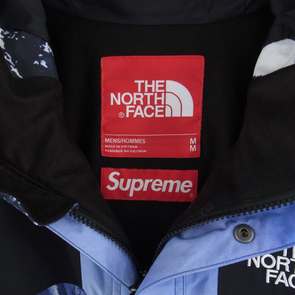 Supreme シュプリーム 17AW THE NORTHFACE Mountain Parka ザノースフェイス マウンテン パーカー ジャケット 雪山 ブラック系 ブルー系 M【中古】