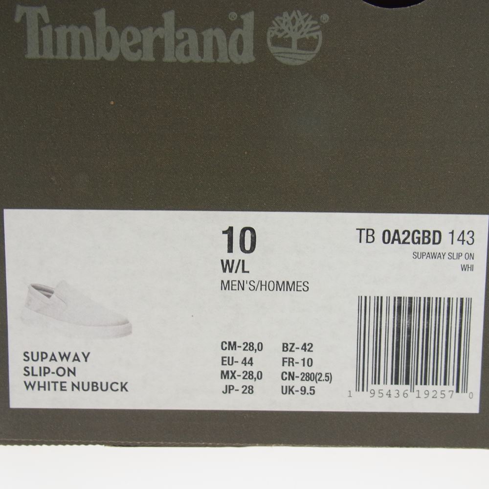 Timberland ティンバーランド 0A2GBD サッパウェイ スリッポン オフホワイト系 28cm【美品】【中古】