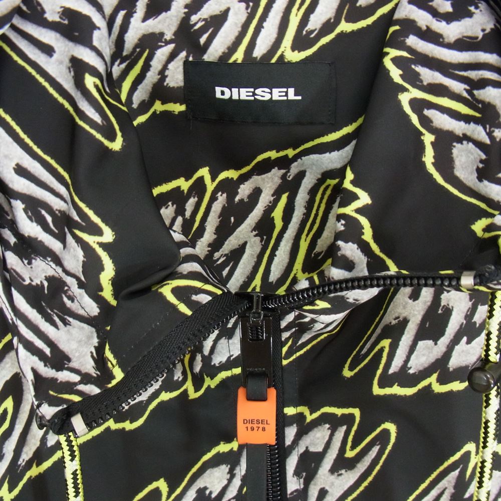 DIESEL ディーゼル 00E8F202 総柄 ナイロン ジャケット ブラック系 S【中古】