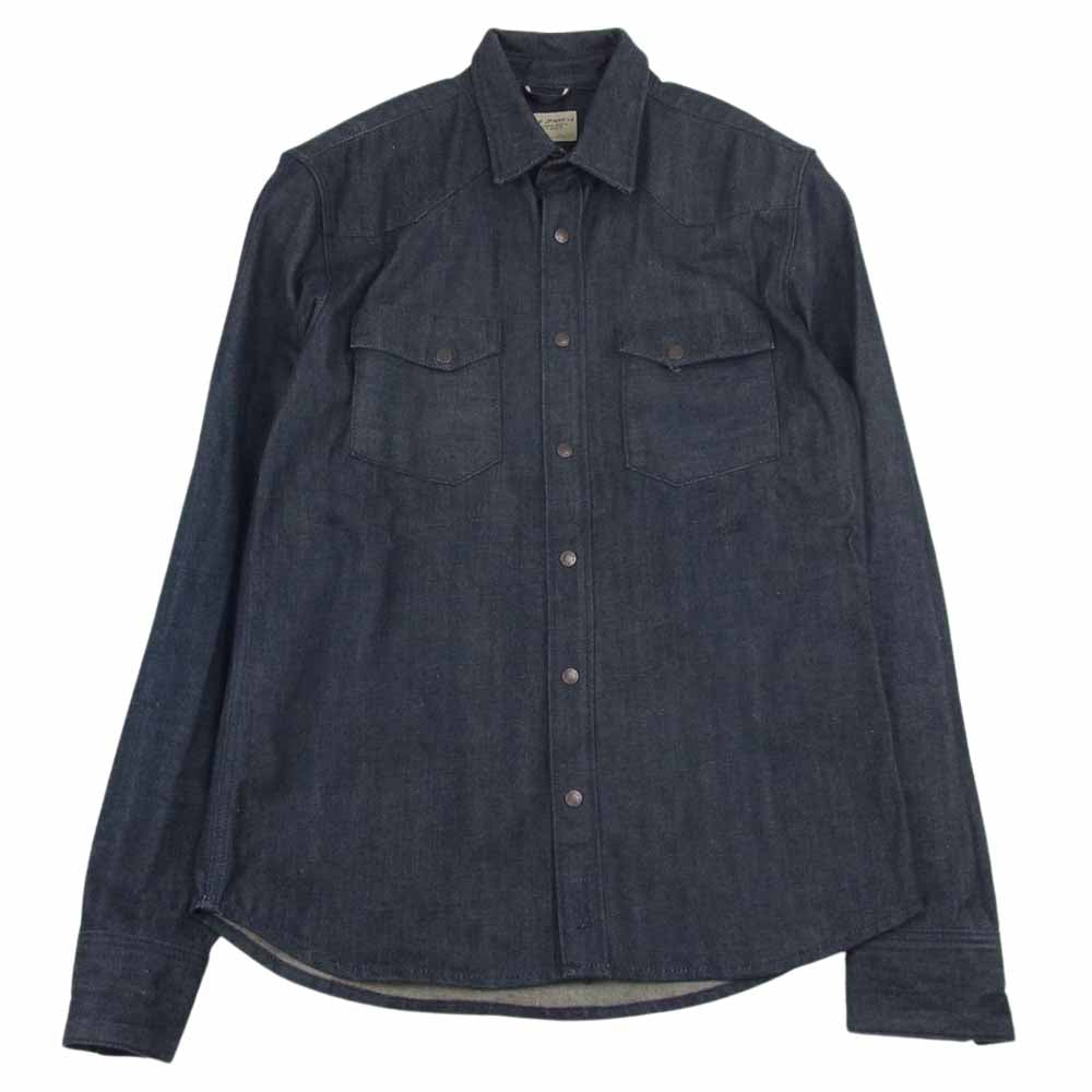 Nudie Jeans ヌーディージーンズ SE556628927701 Jonas Dry Ace Selvage セルヴィッジ デニムシャツ インディゴブルー系 L【中古】