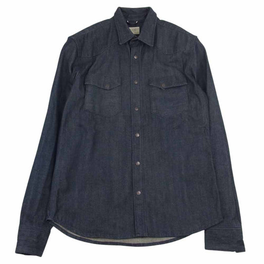 Nudie Jeans ヌーディージーンズ SE556628927701 Jonas Dry Ace Selvage セルヴィッジ デニムシャツ インディゴブルー系 L【中古】