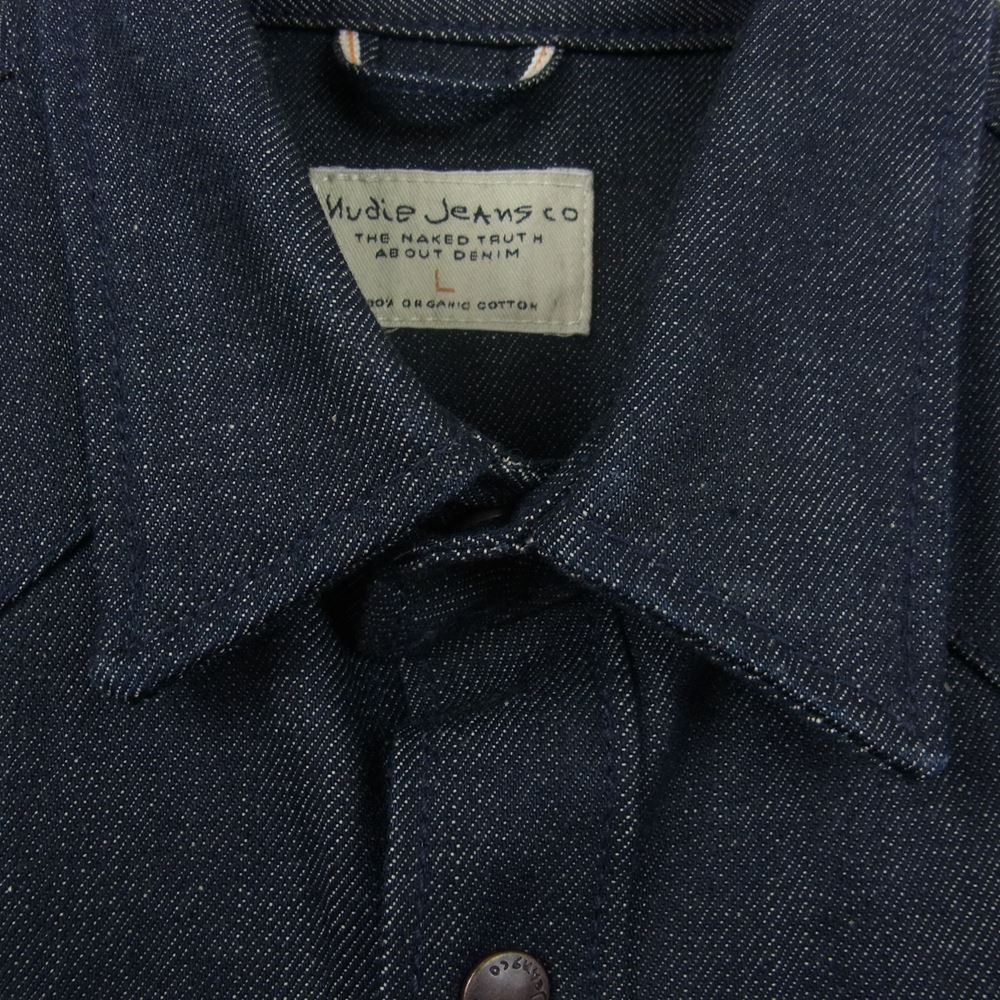 Nudie Jeans ヌーディージーンズ SE556628927701 Jonas Dry Ace Selvage セルヴィッジ デニムシャツ インディゴブルー系 L【中古】