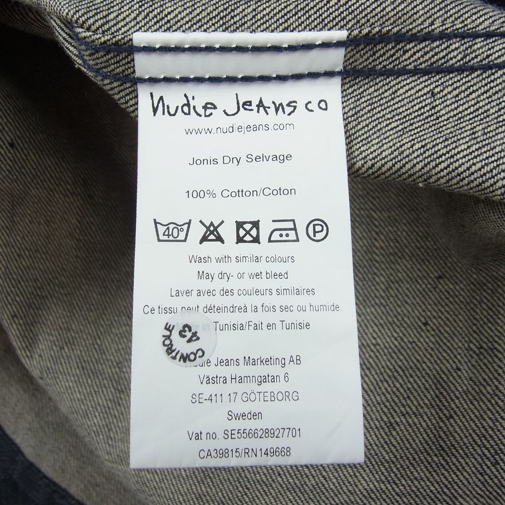 Nudie Jeans ヌーディージーンズ SE556628927701 Jonas Dry Ace Selvage セルヴィッジ デニムシャツ インディゴブルー系 L【中古】