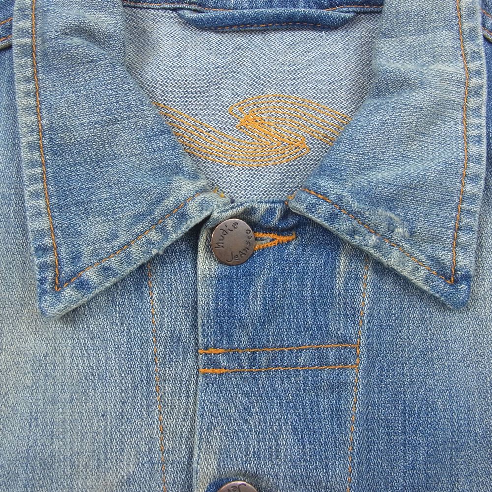 Nudie Jeans ヌーディージーンズ NJ3627 SE-411 17 CONNY ORG.BRIGHT BROKEN USED 加工 デニム ジャケット インディゴブルー系 M【中古】