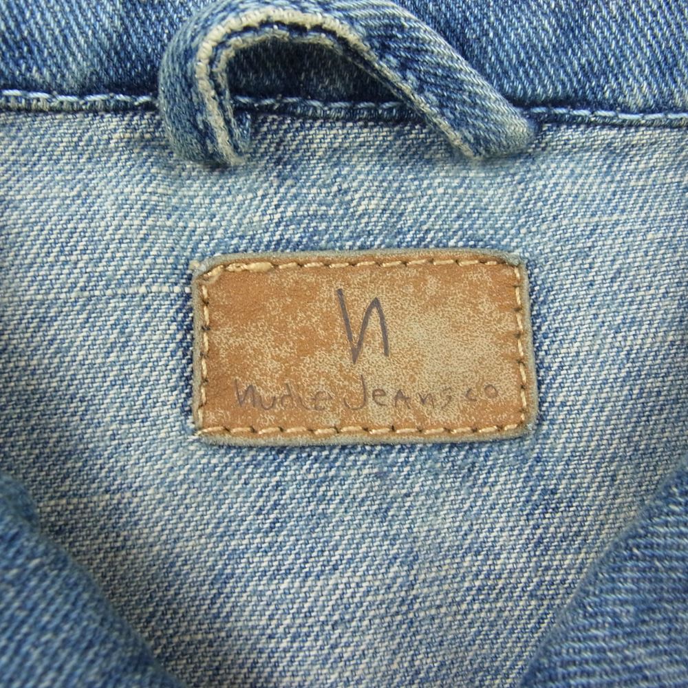 Nudie Jeans ヌーディージーンズ SE-411 17 BILLY LIGHT SHADES USED 加工 デニム ジャケット インディゴブルー系 M【中古】