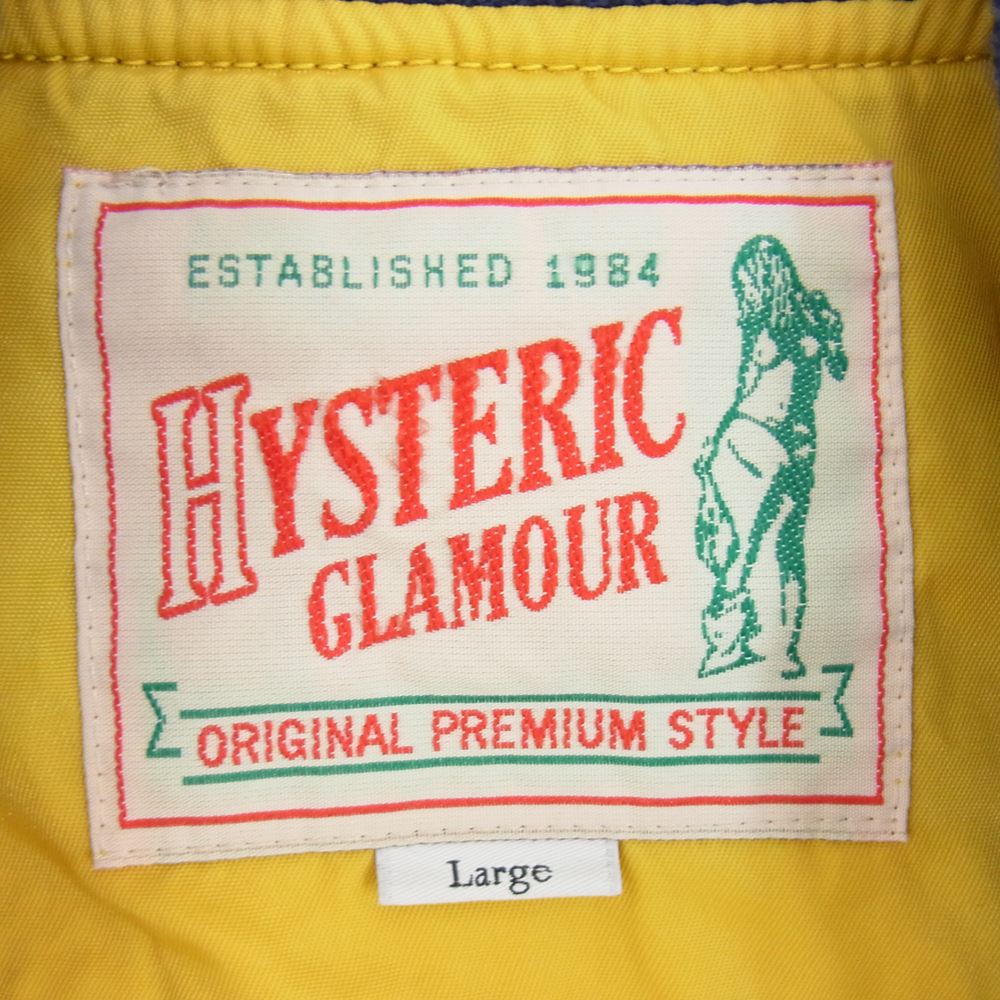 HYSTERIC GLAMOUR ヒステリックグラマー 20SS 02201AB02 SPARKS アップリケ レーシング ナイロン ジャケット イエロー系 L【中古】