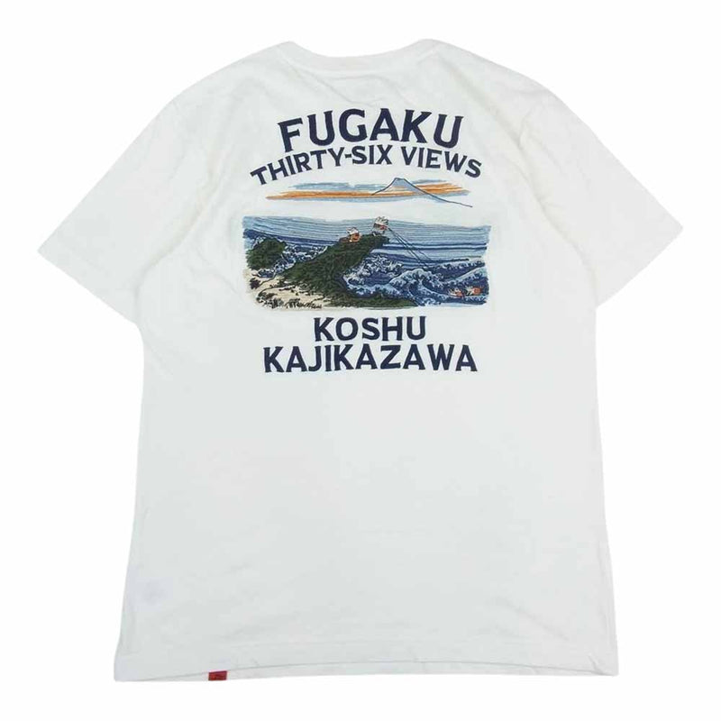 STUDIO D’ARTISAN ステュディオダルチザン 9904 FUGAKU KOSHU KAJIZAWA 刺繍 Tシャツ ホワイト系 L【中古】