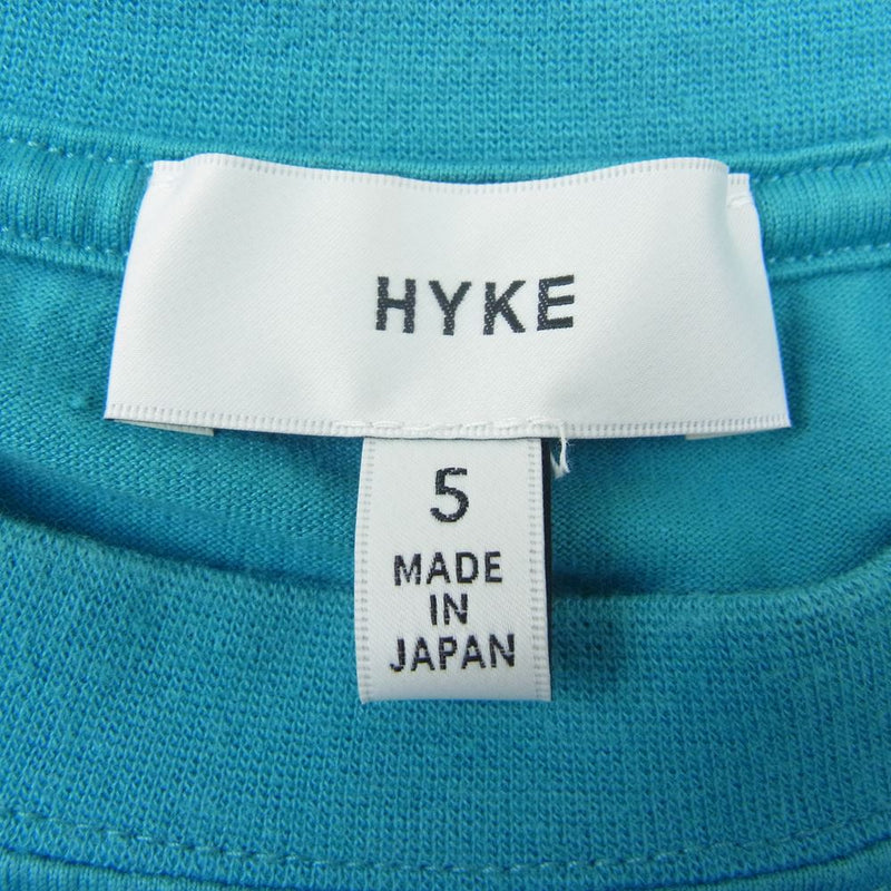 HYKE ハイク 22SS 221-12289 コットン 半袖Tシャツ ターコイズブルー ターコイズブルー系 5【中古】