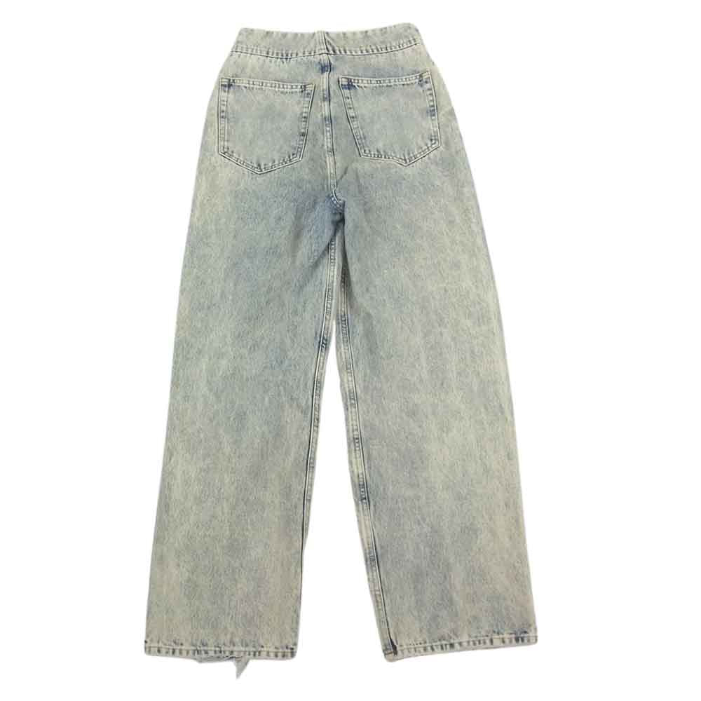 MAISON MARGIELA メゾンマルジェラ MM6 S52LA0119 ラバーパッチ ワイドパンツ  デニム インディゴブルー系 38【中古】