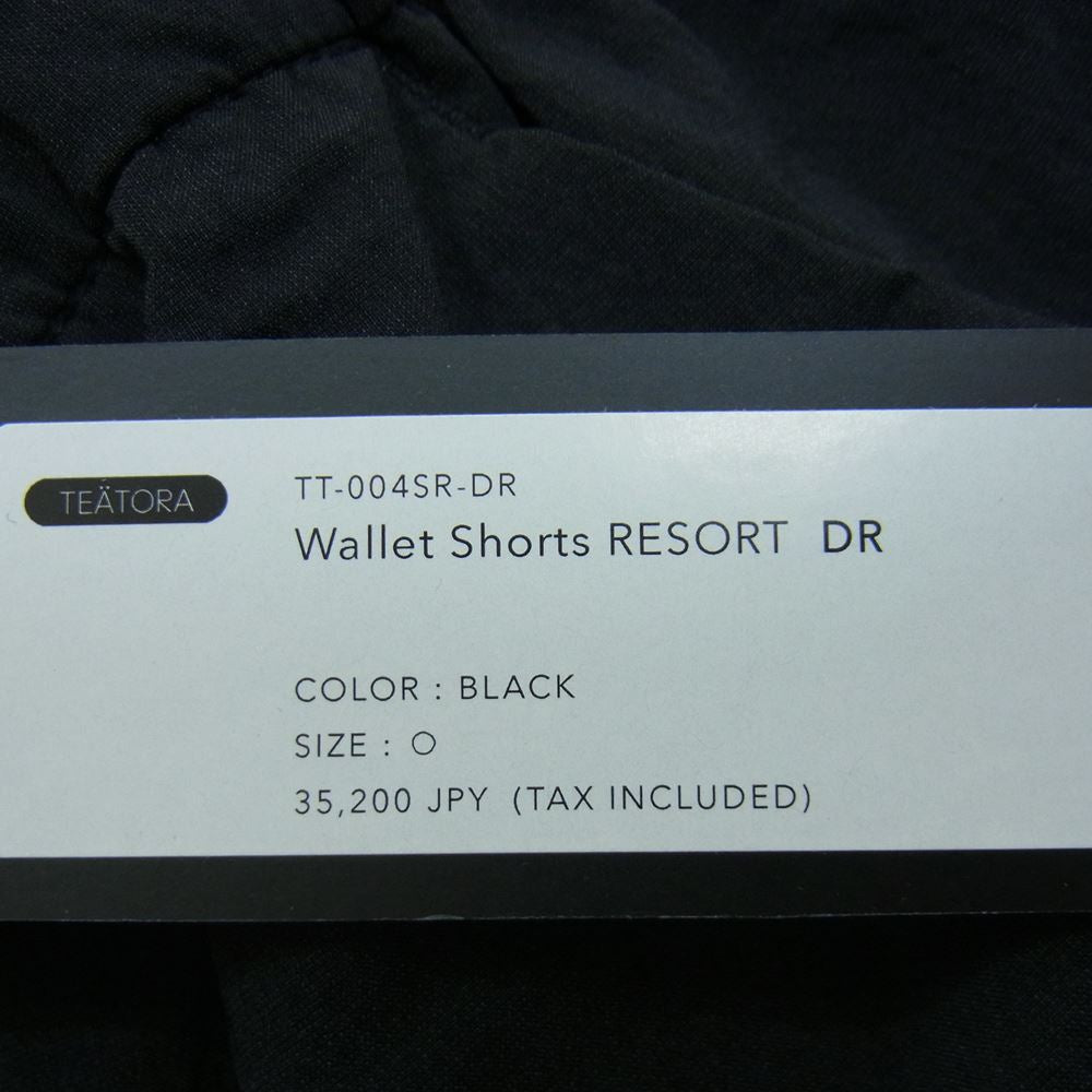 TEATORA テアトラ TT-004SR-DR Wallet Shorts Resort DR ナイロン ショート ハーフ パンツ ブラック系 1【美品】【中古】