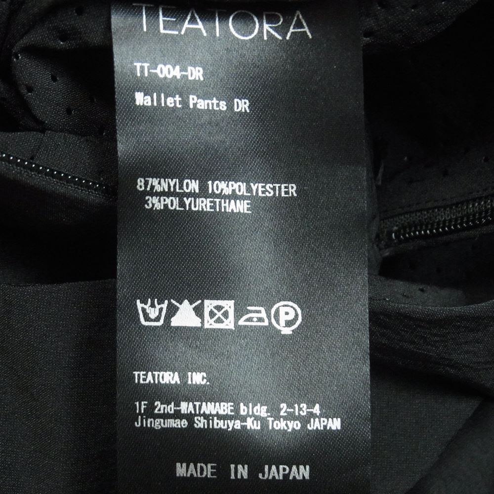 TEATORA テアトラ TT-004-DR Wallet Pants DR ウォレット ナイロン パンツ 日本製 ブラック系 2【美品】【中古】