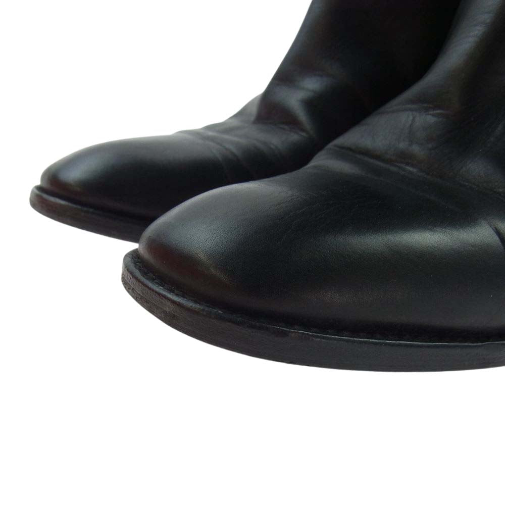 HERMES エルメス レザー ロング ヒール ブーツ ブラック系 35.5【中古】