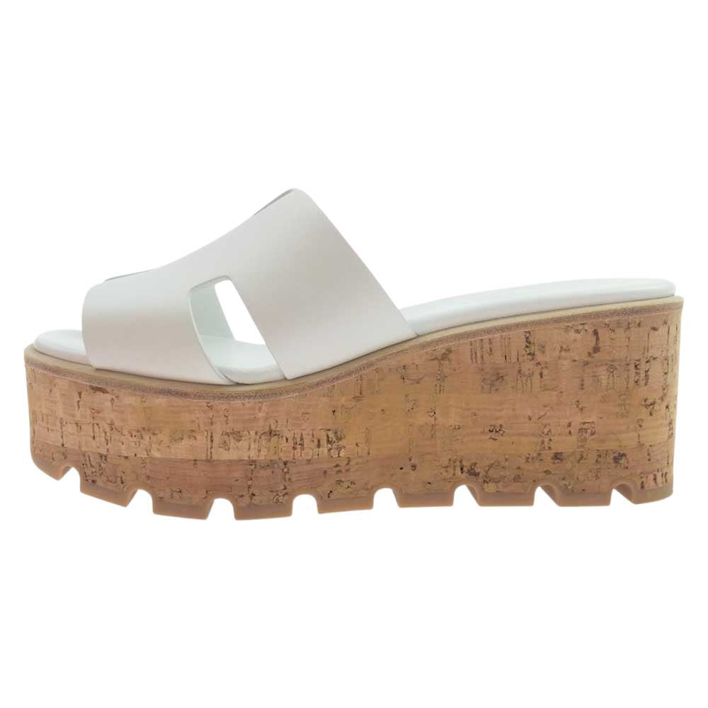 HERMES エルメス エズ コルクソール ミュール サンダル ホワイト ホワイト系 36【中古】