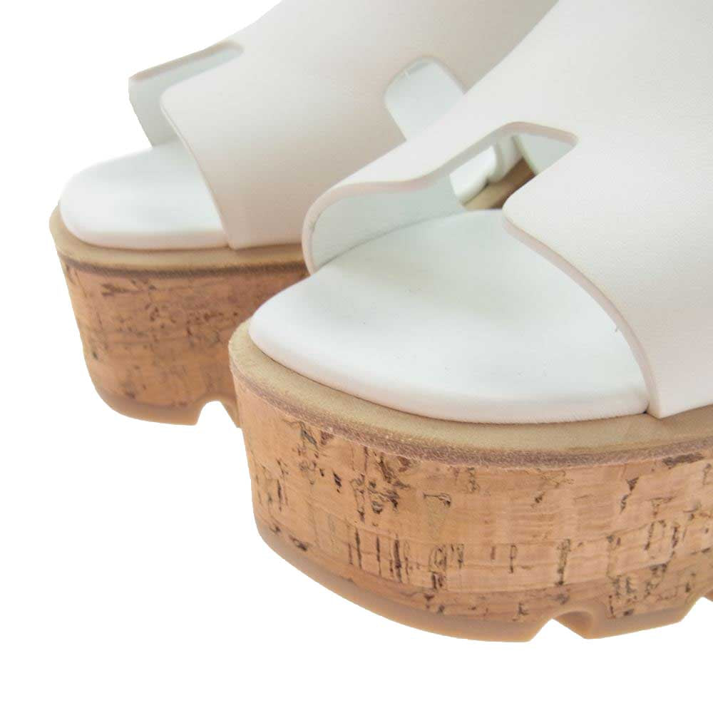 HERMES エルメス エズ コルクソール ミュール サンダル ホワイト ホワイト系 36【中古】