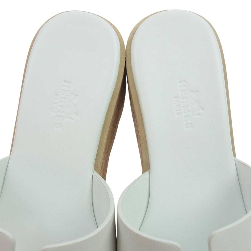 HERMES エルメス エズ コルクソール ミュール サンダル ホワイト ホワイト系 36【中古】