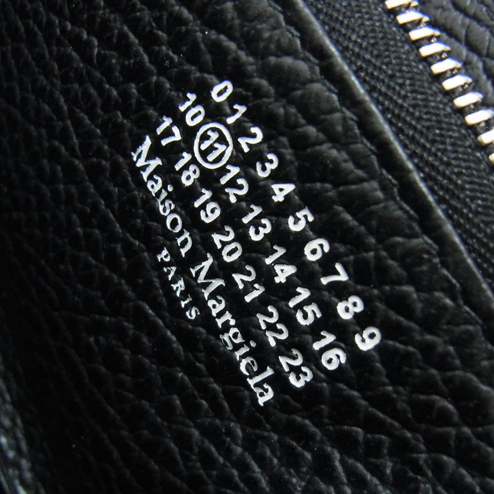 MAISON MARGIELA メゾンマルジェラ S56UI0110 ラウンドファスナー レザー 四つタグ 長財布 ウォレット ブラック系【中古】