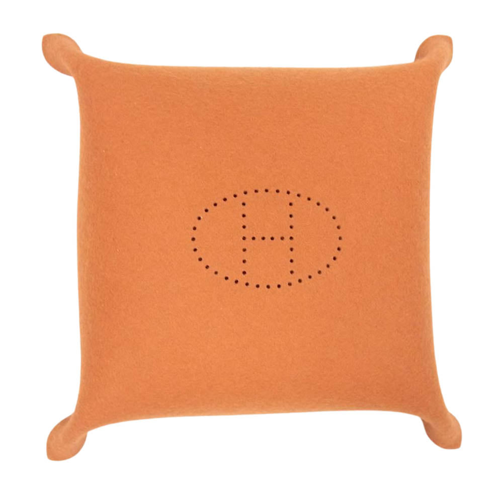 HERMES エルメス フェルト ヴィドポッシュ プレート オレンジ系【極上美品】【中古】