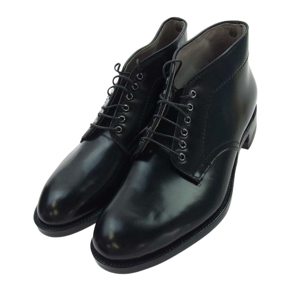 CHROME HEARTS クロムハーツ（原本有） Alden LACE FRNT GRMMTS オールデン コードバン チャッカブーツ クロスボール ブラック系 8D【極上美品】【中古】