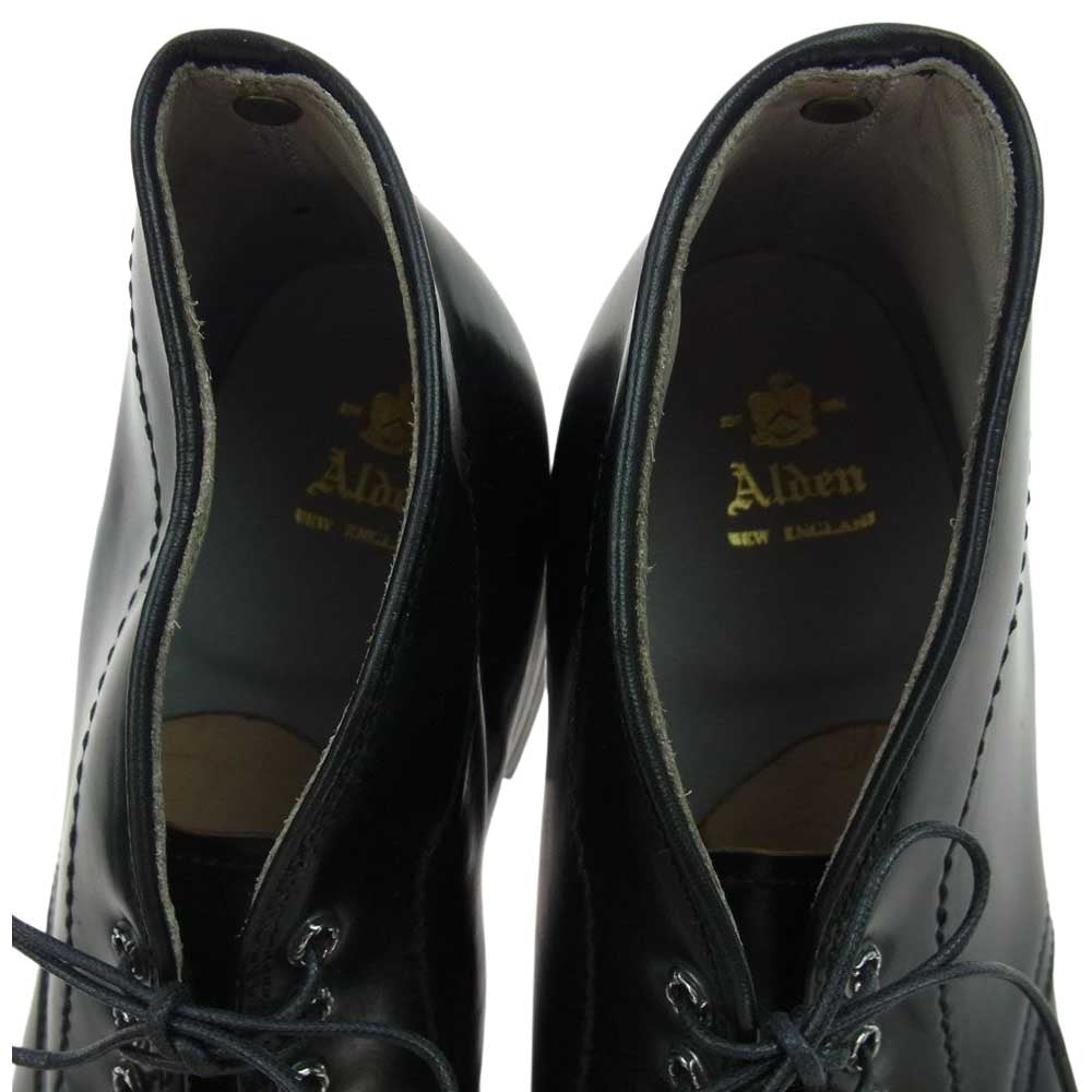 CHROME HEARTS クロムハーツ（原本有） Alden LACE FRNT GRMMTS オールデン コードバン チャッカブーツ クロスボール ブラック系 8D【極上美品】【中古】