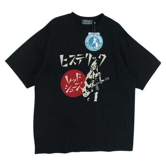 HYSTERIC GLAMOUR ヒステリックグラマー 02223CT13 RED SHOES  レッドシューズ  Tシャツ  ブラック系 L【中古】