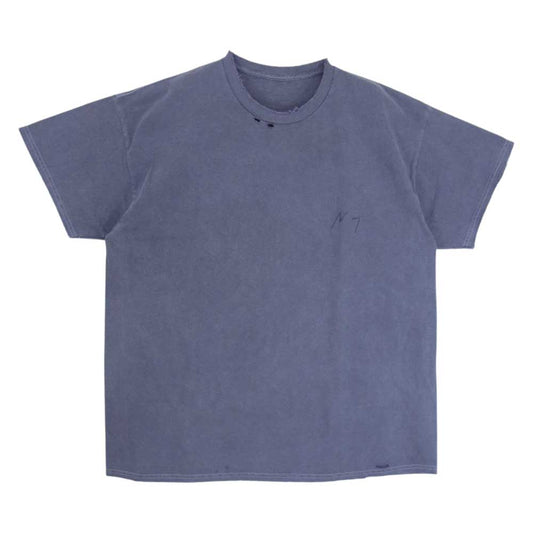 アンセルム EMBROIDERY DYED T-SHIRT エンブロイダリー ダイ ダメージ加工 半袖 Tシャツ パープル系 OS【美品】【中古】