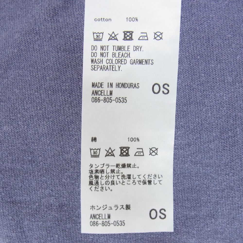 アンセルム EMBROIDERY DYED T-SHIRT エンブロイダリー ダイ ダメージ加工 半袖 Tシャツ パープル系 OS【美品】【中古】