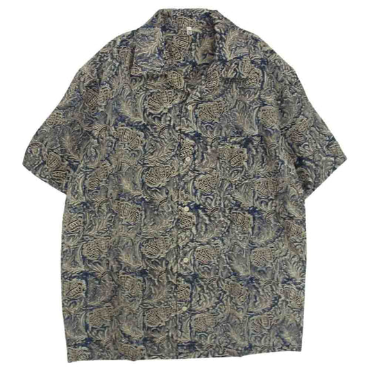 コッキ 23SS 23ss-b-02 Kalamkari shirt 総柄 オープンカラー コットン レーヨン 半袖 シャツ ブラウン系 2【極上美品】【中古】
