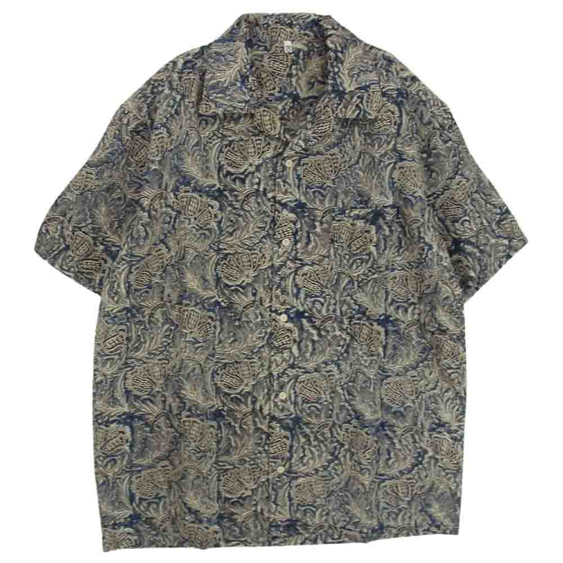 コッキ 23SS 23ss-b-02 Kalamkari shirt 総柄 オープンカラー コットン レーヨン 半袖 シャツ ブラウン系 2【極上美品】【中古】