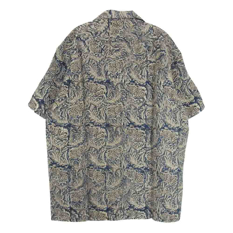 コッキ 23SS 23ss-b-02 Kalamkari shirt 総柄 オープンカラー コットン レーヨン 半袖 シャツ ブラウン系 2【極上美品】【中古】