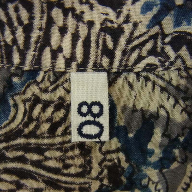 コッキ 23SS 23ss-b-02 Kalamkari shirt 総柄 オープンカラー コットン レーヨン 半袖 シャツ ブラウン系 2【極上美品】【中古】